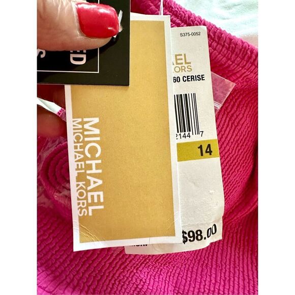 NWT MICHAEL MICHAEL KORS ONE SHOULDER SIDE CUT OUT ONE PIECE WOMEN SWIMSUIT Si - Picture 6 of 6